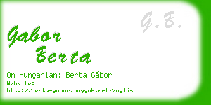 gabor berta business card