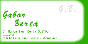 gabor berta business card